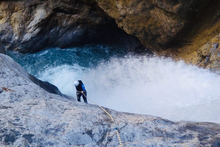 Canyoning-Alpine-Passion-Sulzl, Foto: Jürgen Riegger Canyoning-Abseilstelle-Sulzlbach im Lechtal